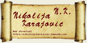 Nikolija Karajović vizit kartica